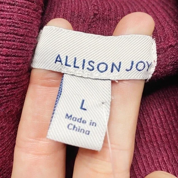 NWT Allison Joy Burgundy Textured Turtleneck Size Large - Picture 4 of 10